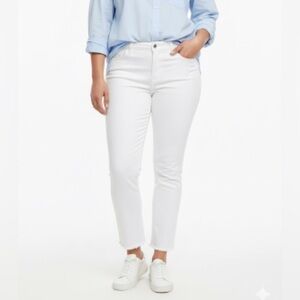 NWT Joes Jeans Mid Rise Skinny Ankle Jeans White Raw Hem Stretch Sz 34